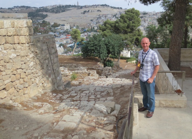 This is the courtyard of Caiaphas, and Jesus, after being tried by the Jewish leaders here throughout late Thursday and very early Friday, probably was led from this porch area down this path and handed over to Pilate.